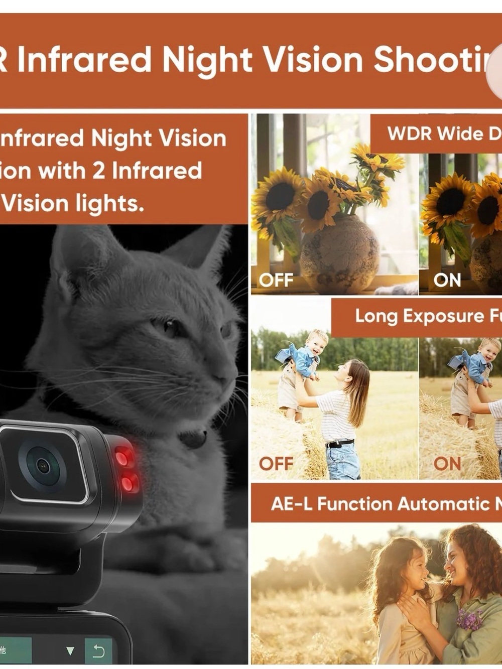 Ordro M3 5K Video Camera/Camcorder/Camera WiFi IR Night Vision - Picture 10 of 13